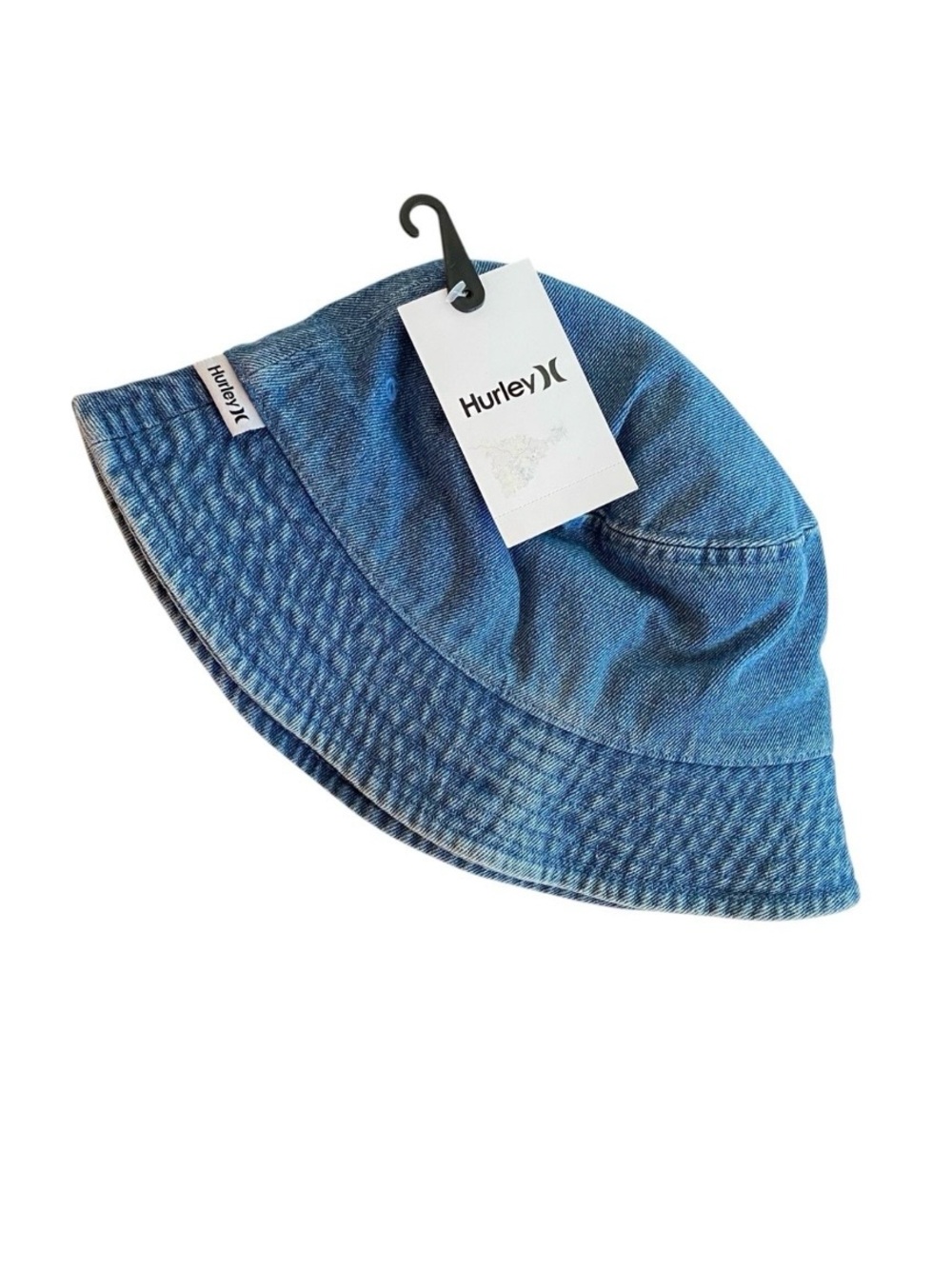 Hurley Classic Blue Denim Bucket Hat NWT Boho Festival Coastal Travel